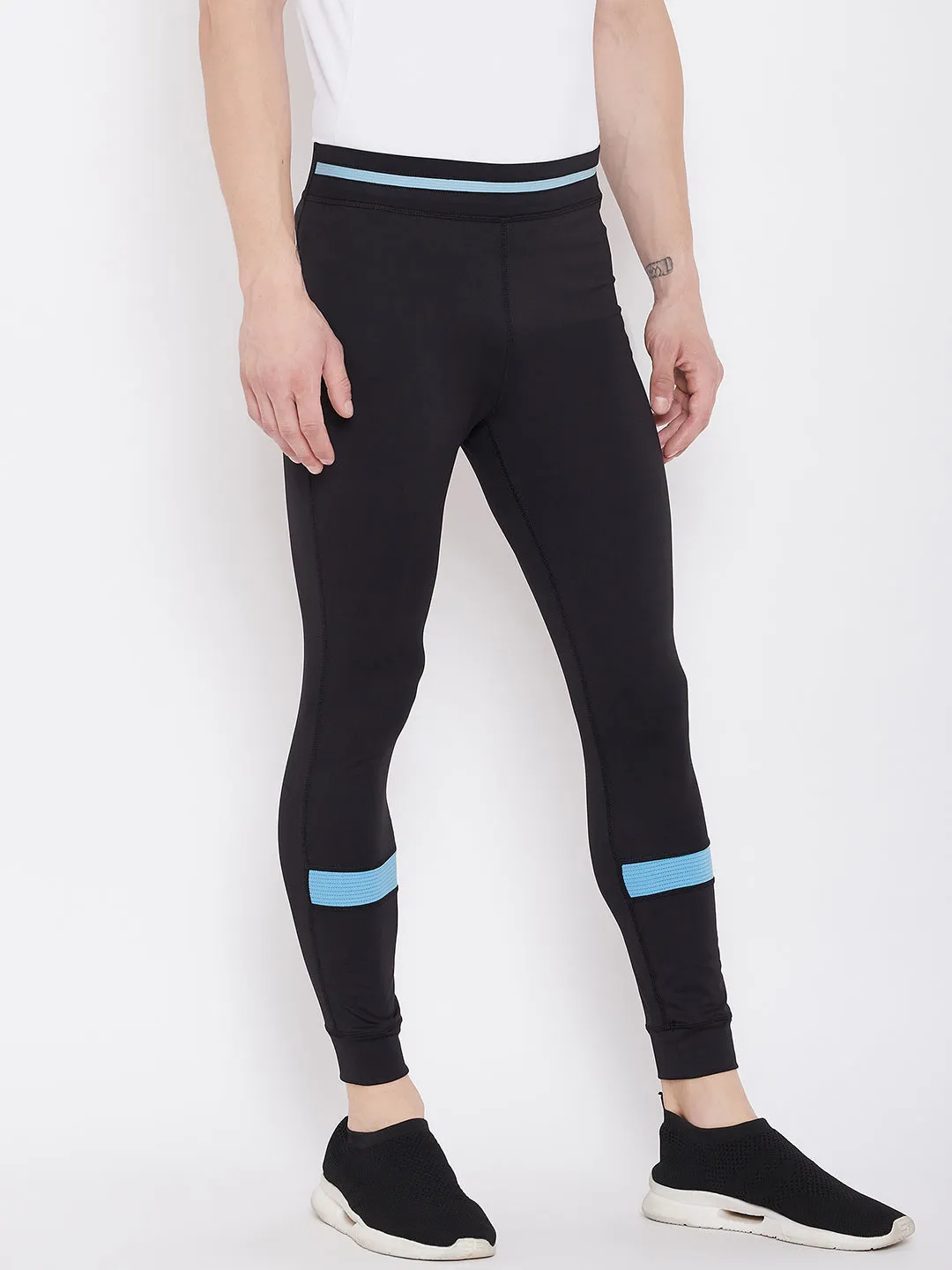 JUMP USA Men Black Solid Active Wear Tights