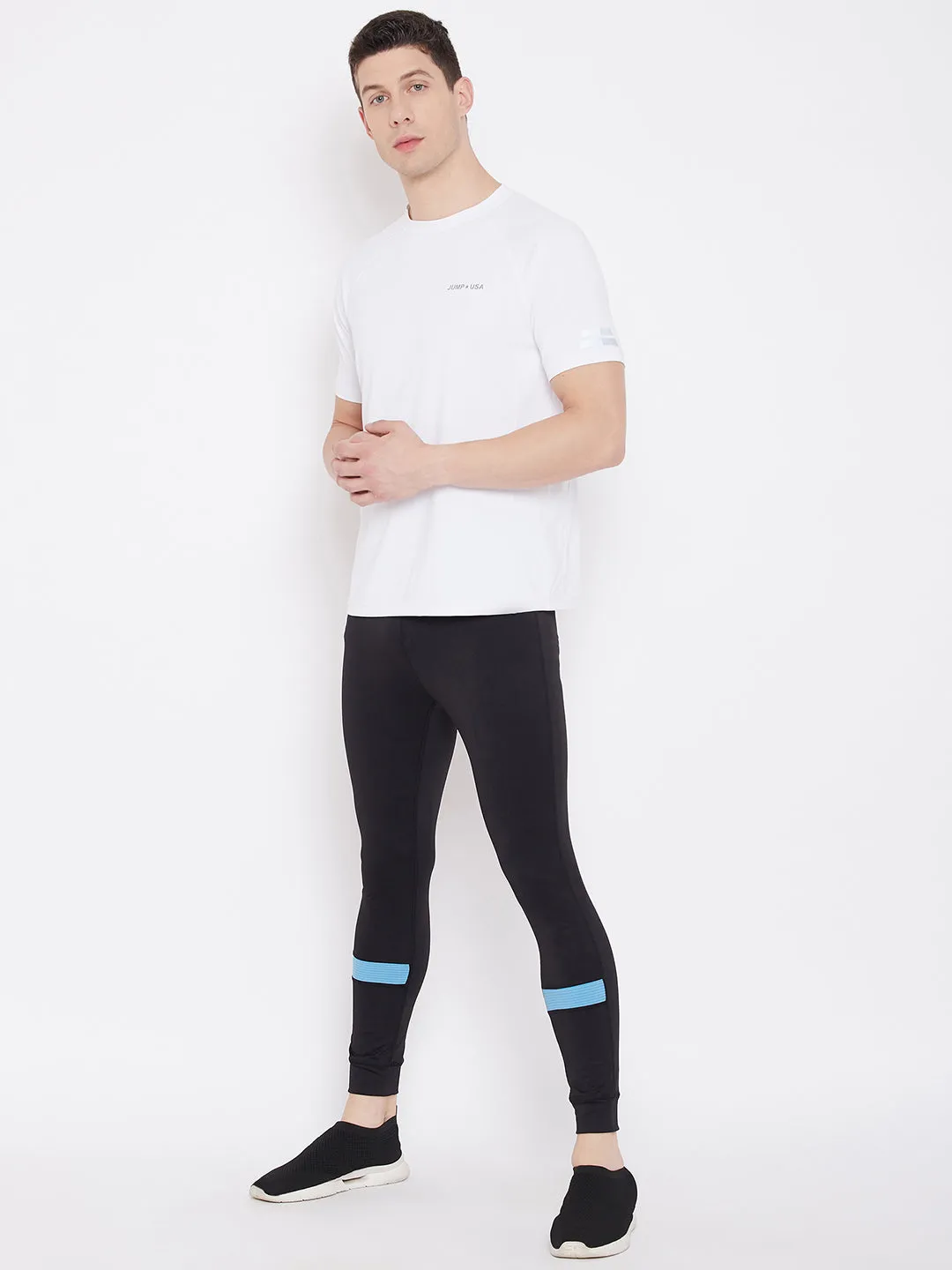JUMP USA Men Black Solid Active Wear Tights