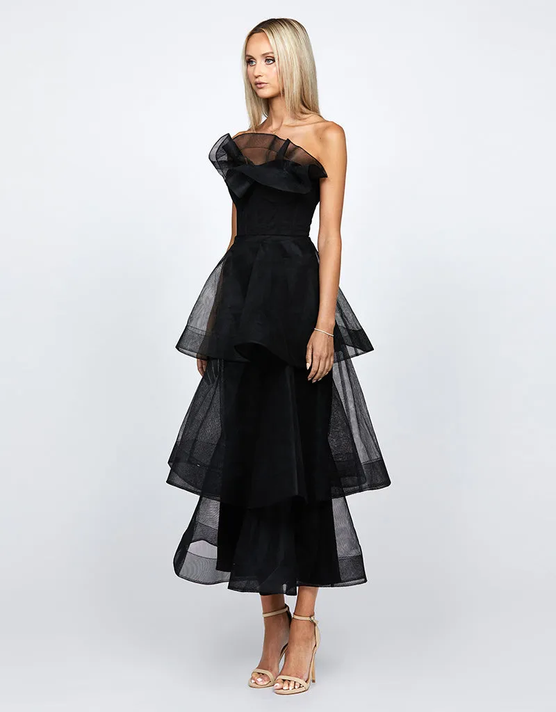 KASCADE TIERED RUFFLE MIDAXI B68D07L