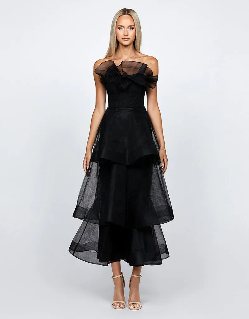 KASCADE TIERED RUFFLE MIDAXI B68D07L