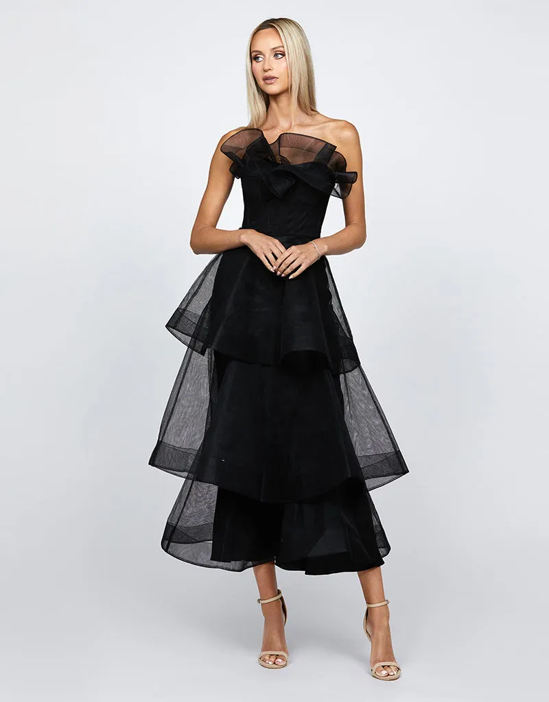 KASCADE TIERED RUFFLE MIDAXI B68D07L
