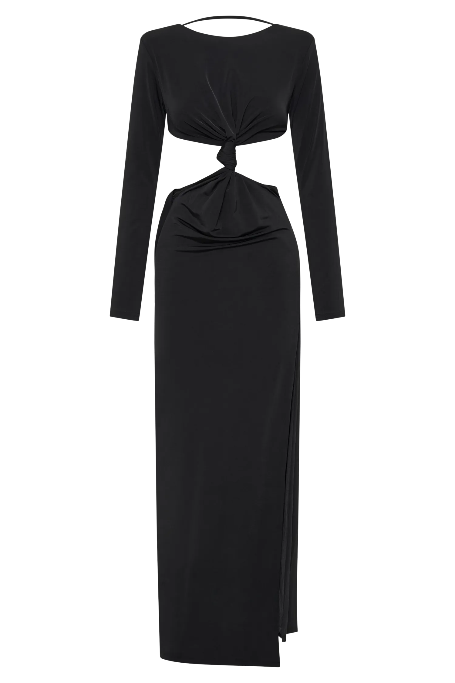Kiandra Slinky Knot Maxi Dress - Black