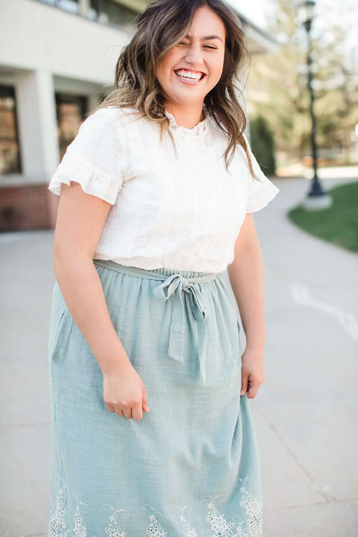 Lace Trim Lattice Top