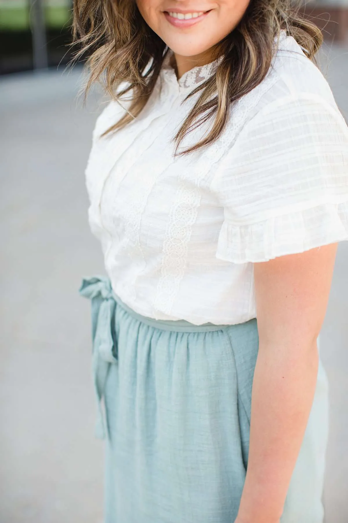 Lace Trim Lattice Top
