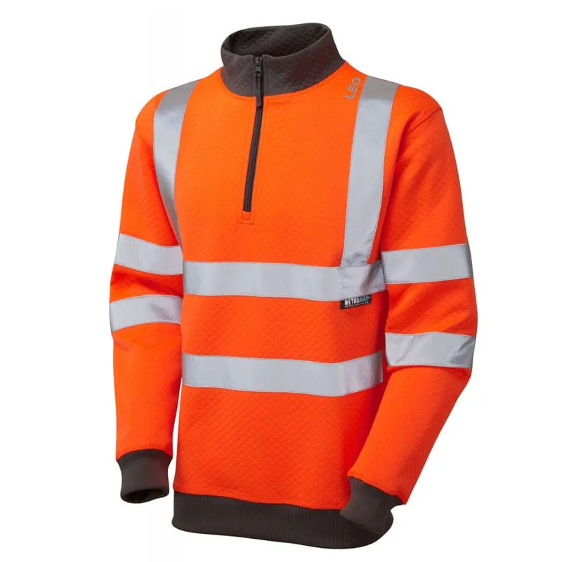 Leo Workwear Brynsworthy Hi-Vis Zip Sweatshirt