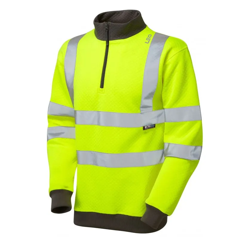 Leo Workwear Brynsworthy Hi-Vis Zip Sweatshirt