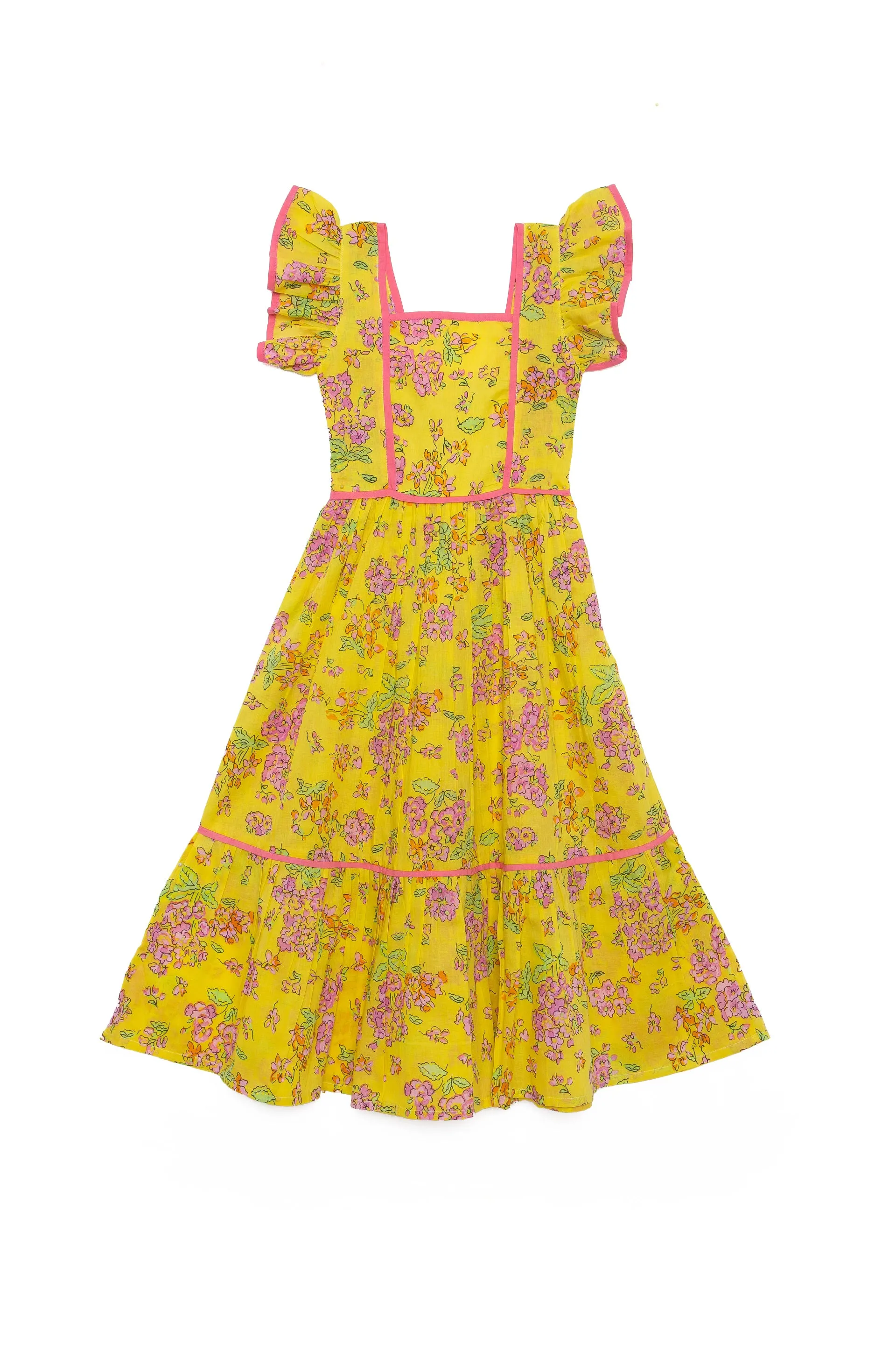 Lilas Dress Santorini Flowers