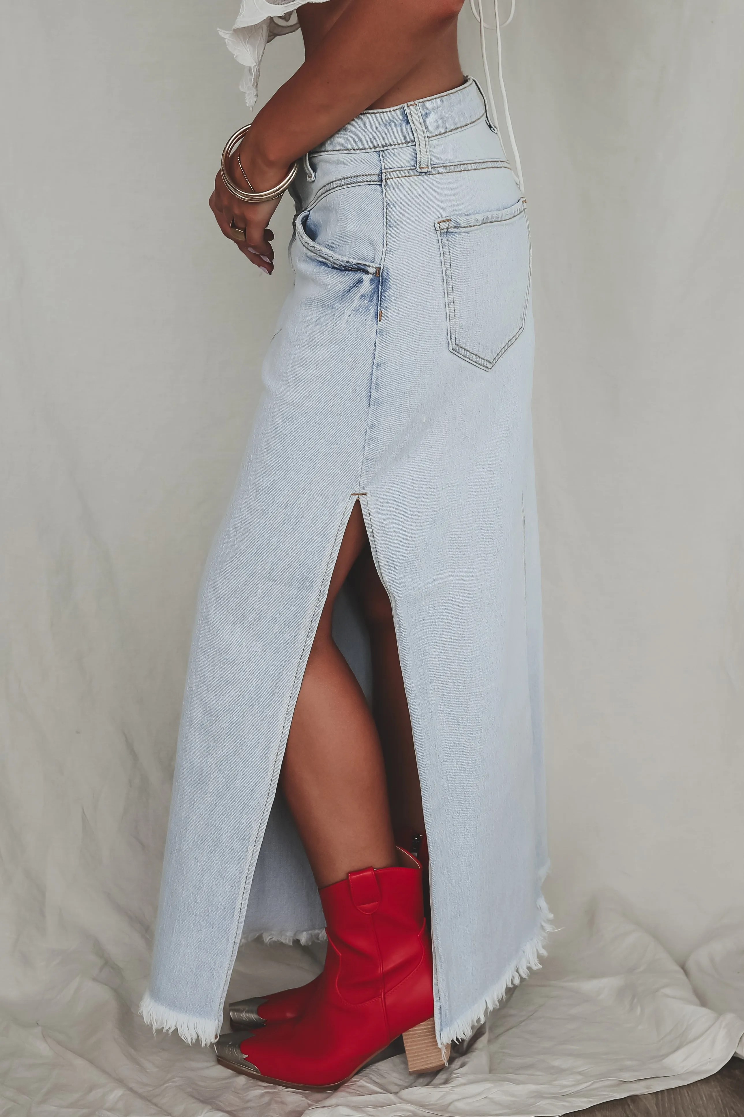 Long Hot Stunner Denim Maxi