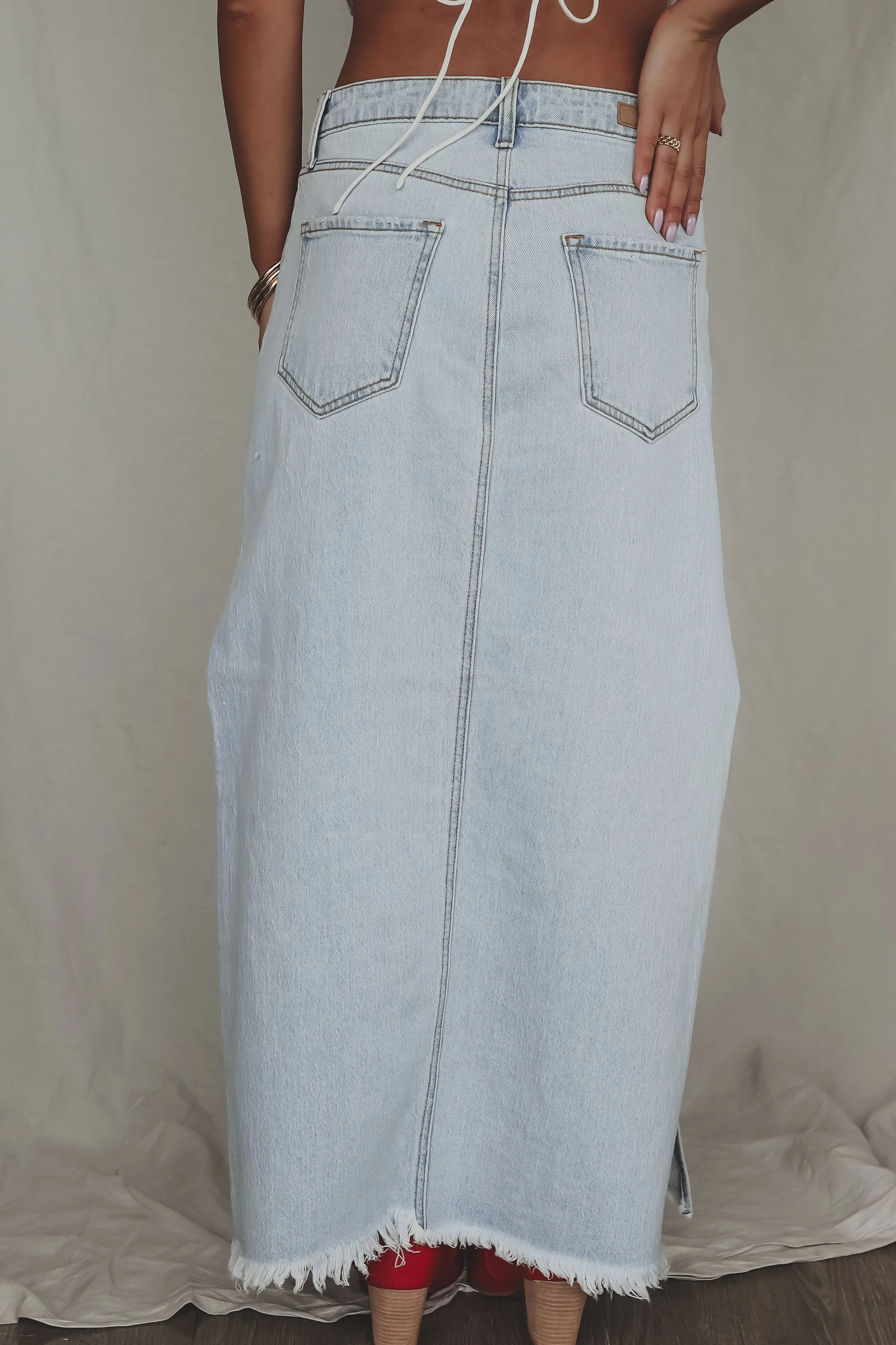 Long Hot Stunner Denim Maxi
