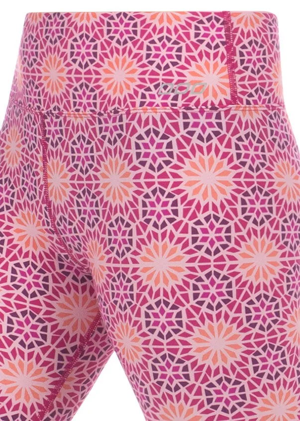 Lorna Jane 7/8 Pink Purple Moroccan Mandala Patterned Yoga Leggings