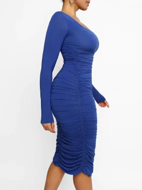 LuxxSculpt® Built-In 360° Slim Ruched Shaper Dress