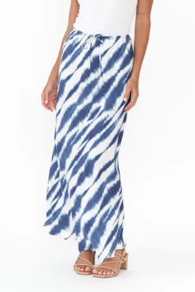 Mae Blue Tie Dye Cupro Skirt