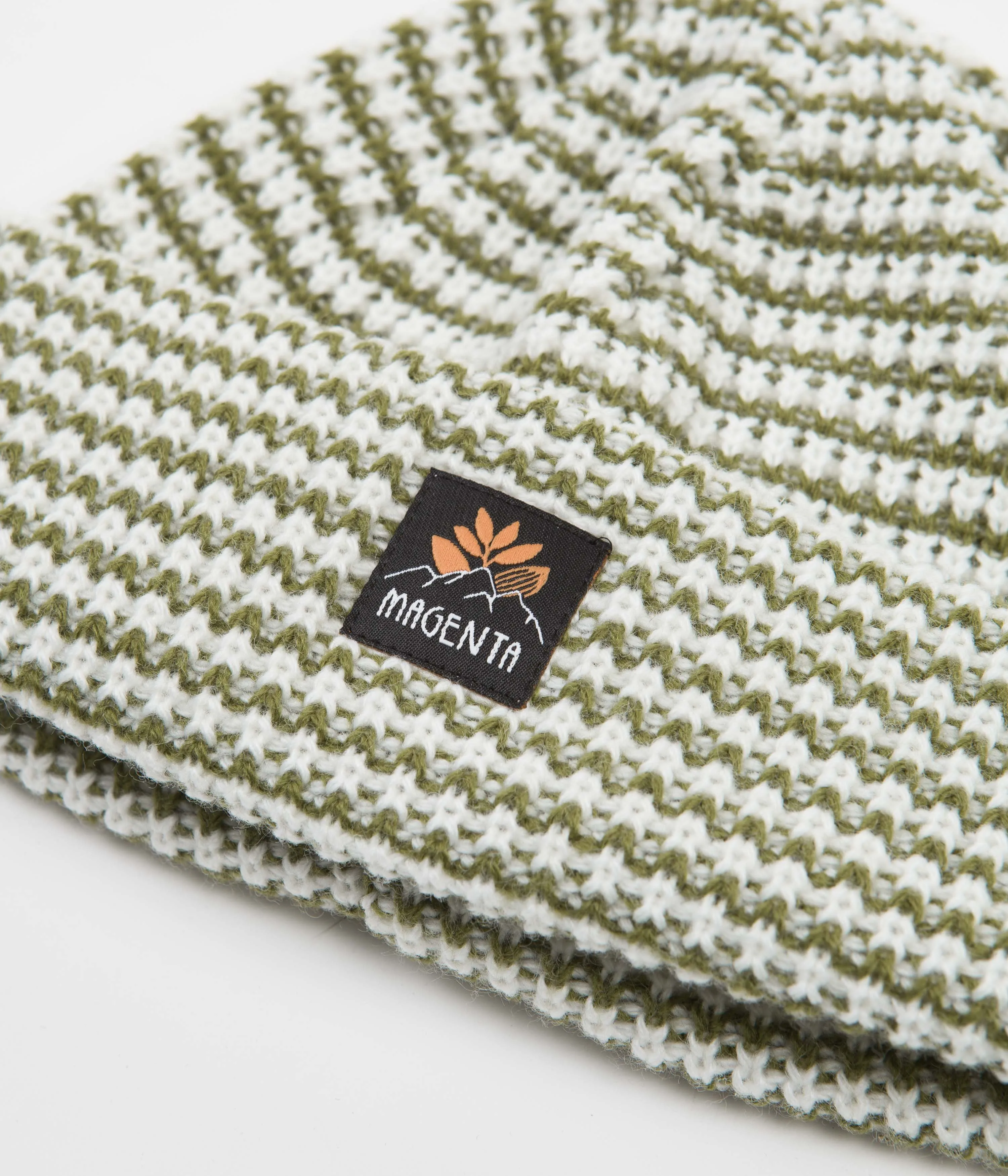 Magenta Stripe Beanie - Green