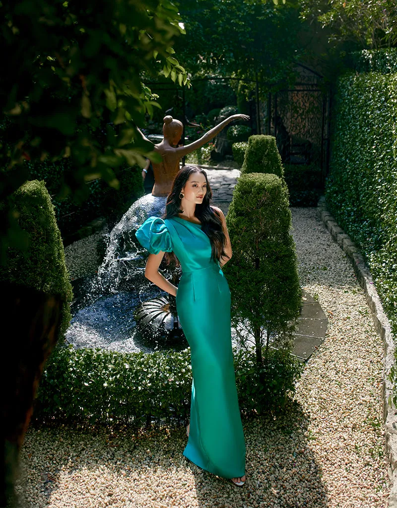 MARCHESA ONE SHOULDER GOWN B65D18L