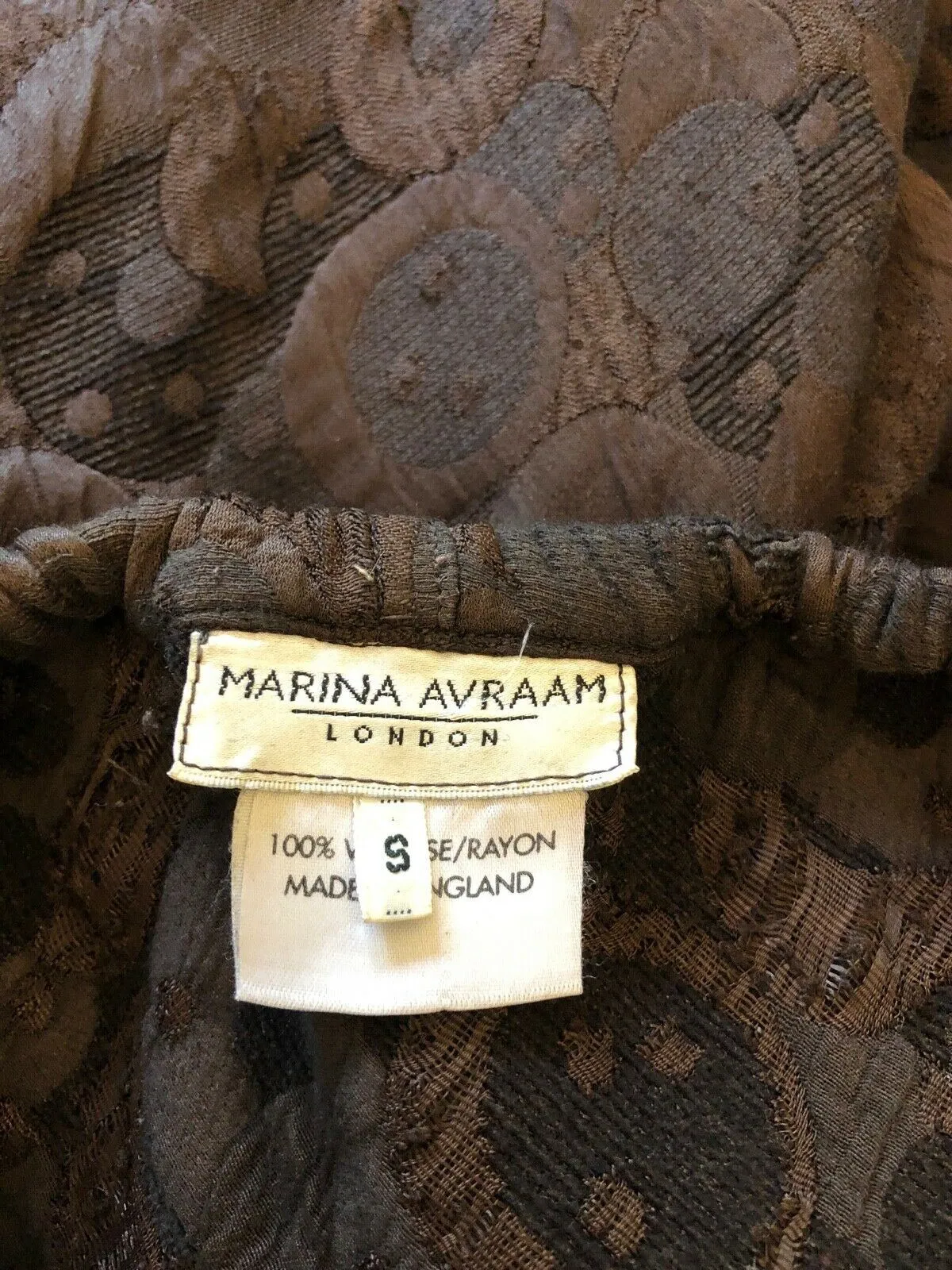 Marina Avraam Brown Rare Vintage Textured Skirt & Jacket Size S Approx UK 10 US 6 EU 38