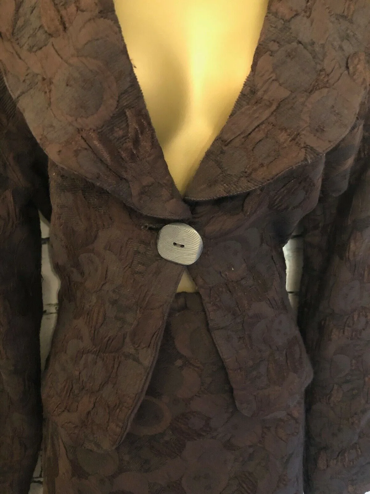 Marina Avraam Brown Rare Vintage Textured Skirt & Jacket Size S Approx UK 10 US 6 EU 38