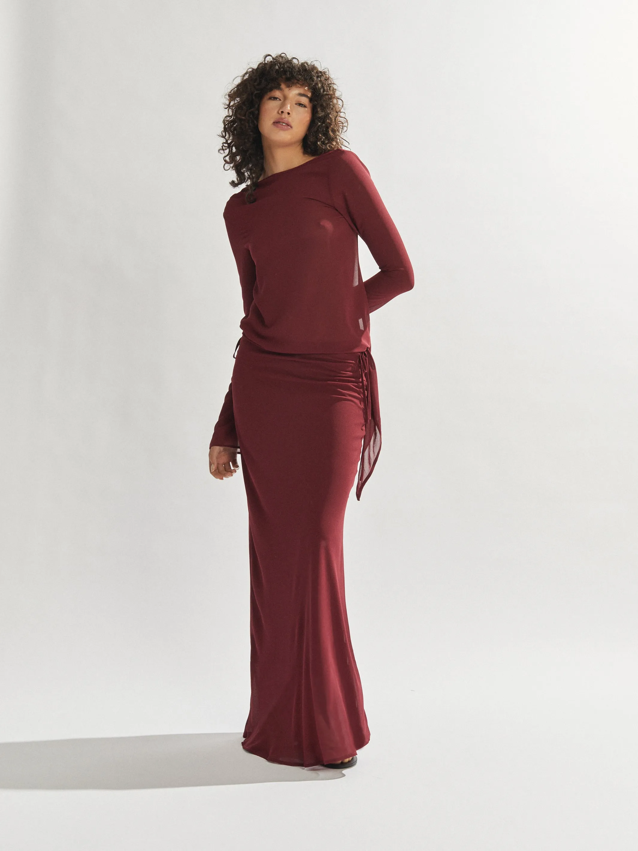 Maxine Maxi Skirt Burgundy