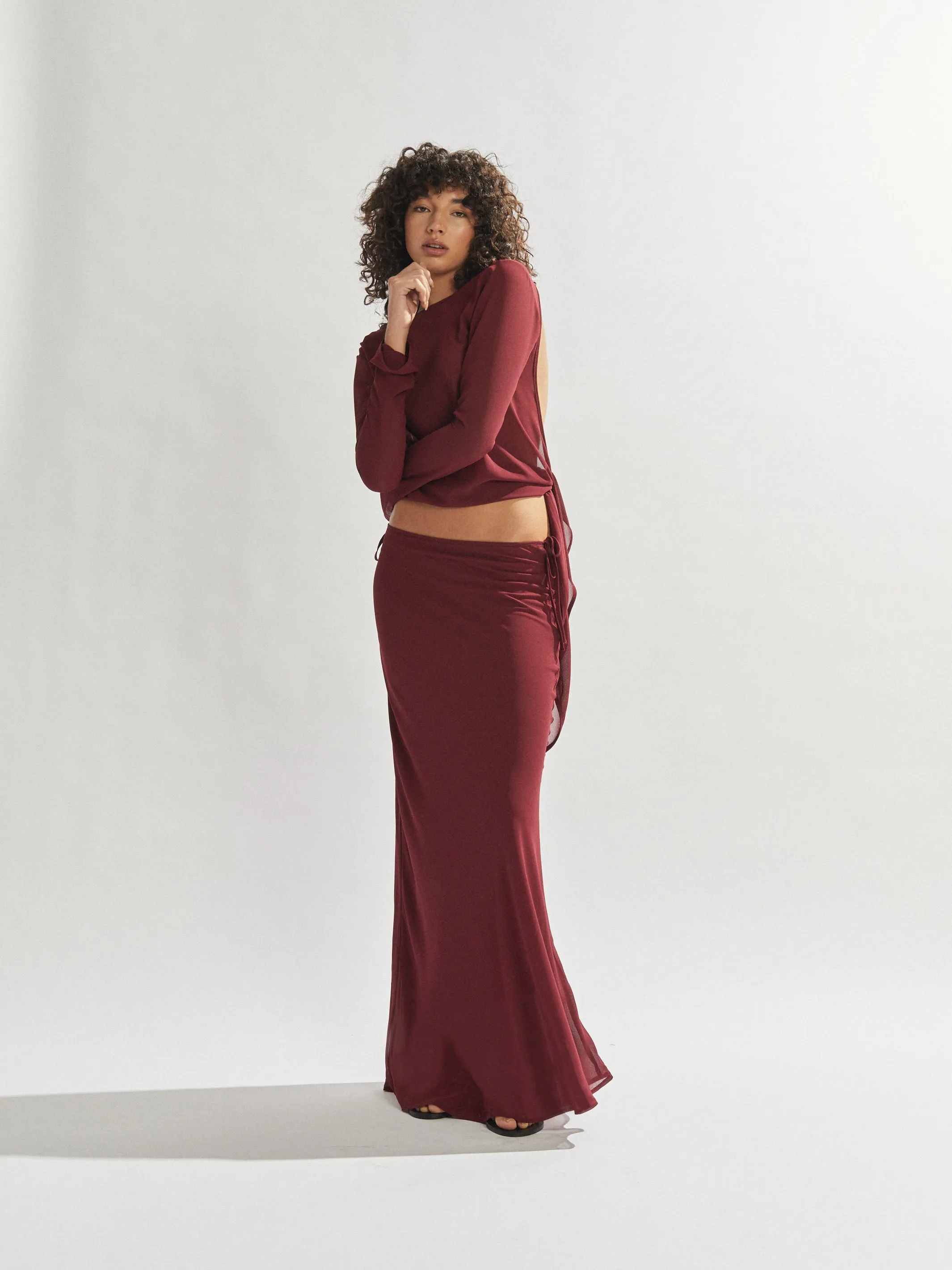Maxine Maxi Skirt Burgundy