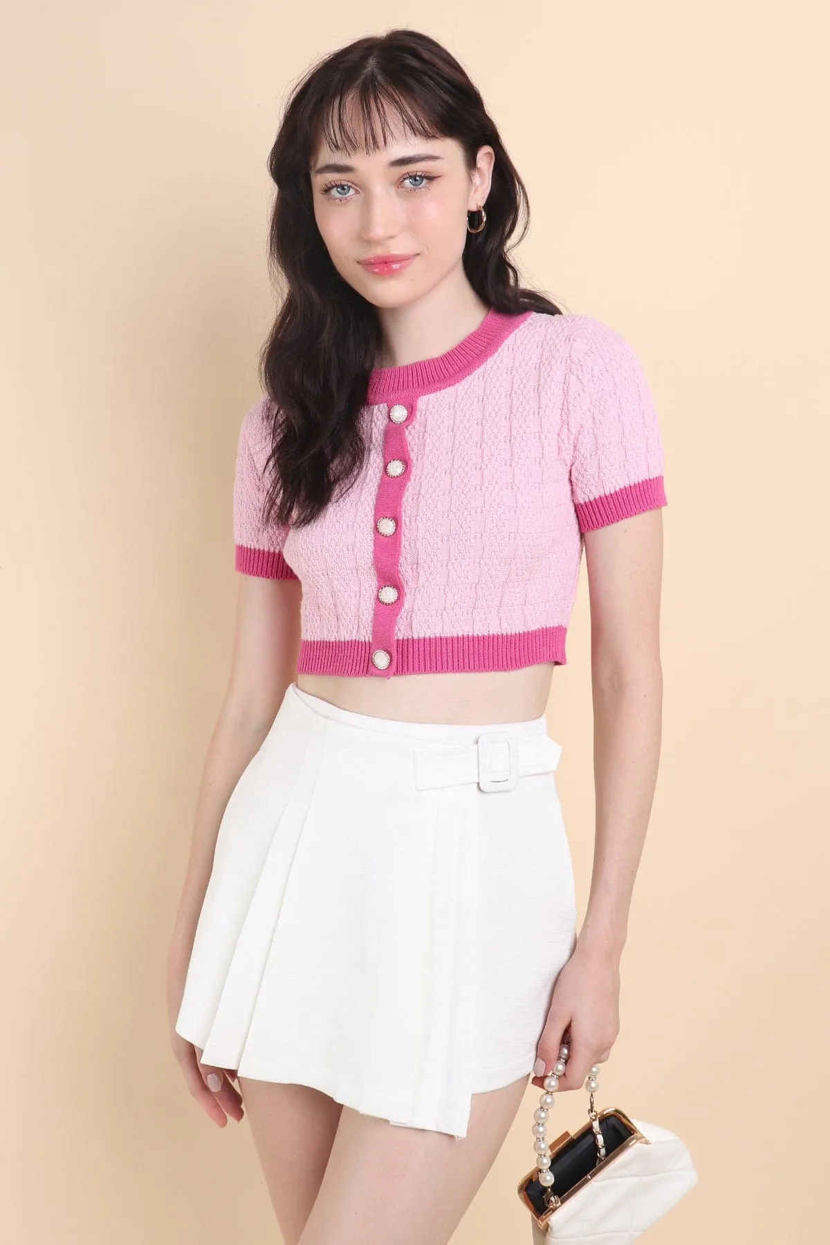 MEA KNIT TOP IN BARBIE PINK