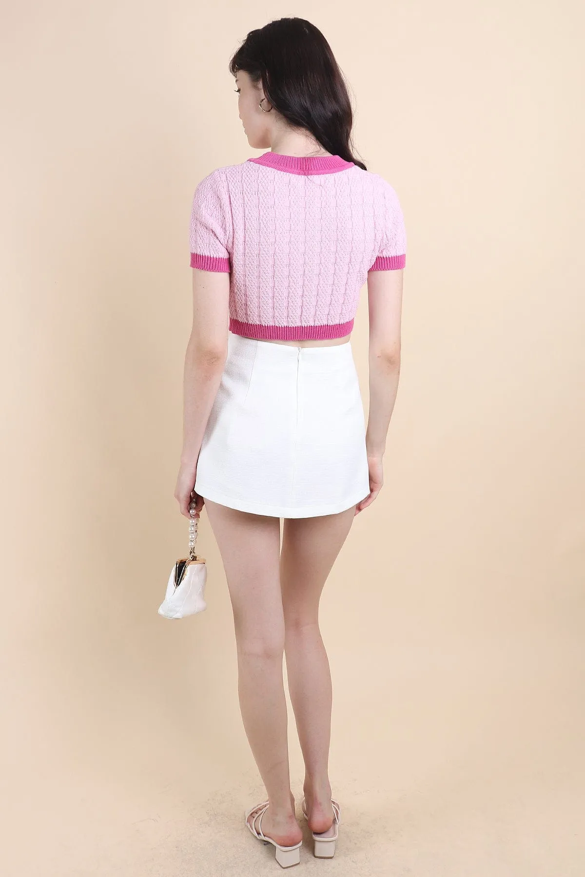MEA KNIT TOP IN BARBIE PINK
