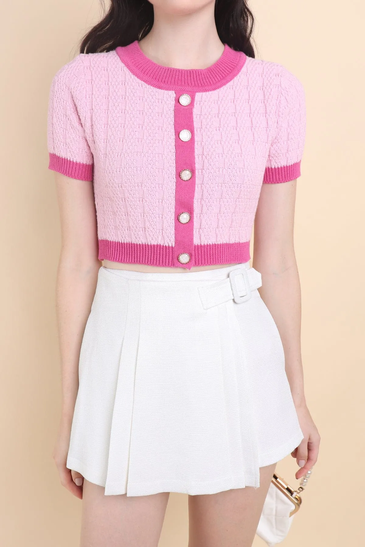 MEA KNIT TOP IN BARBIE PINK