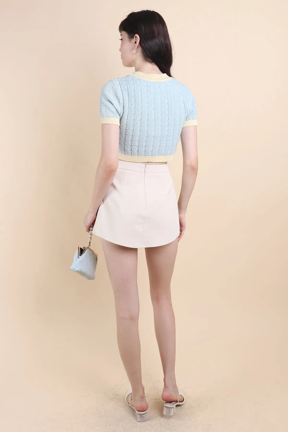 MEA KNIT TOP IN BUTTER/SKY