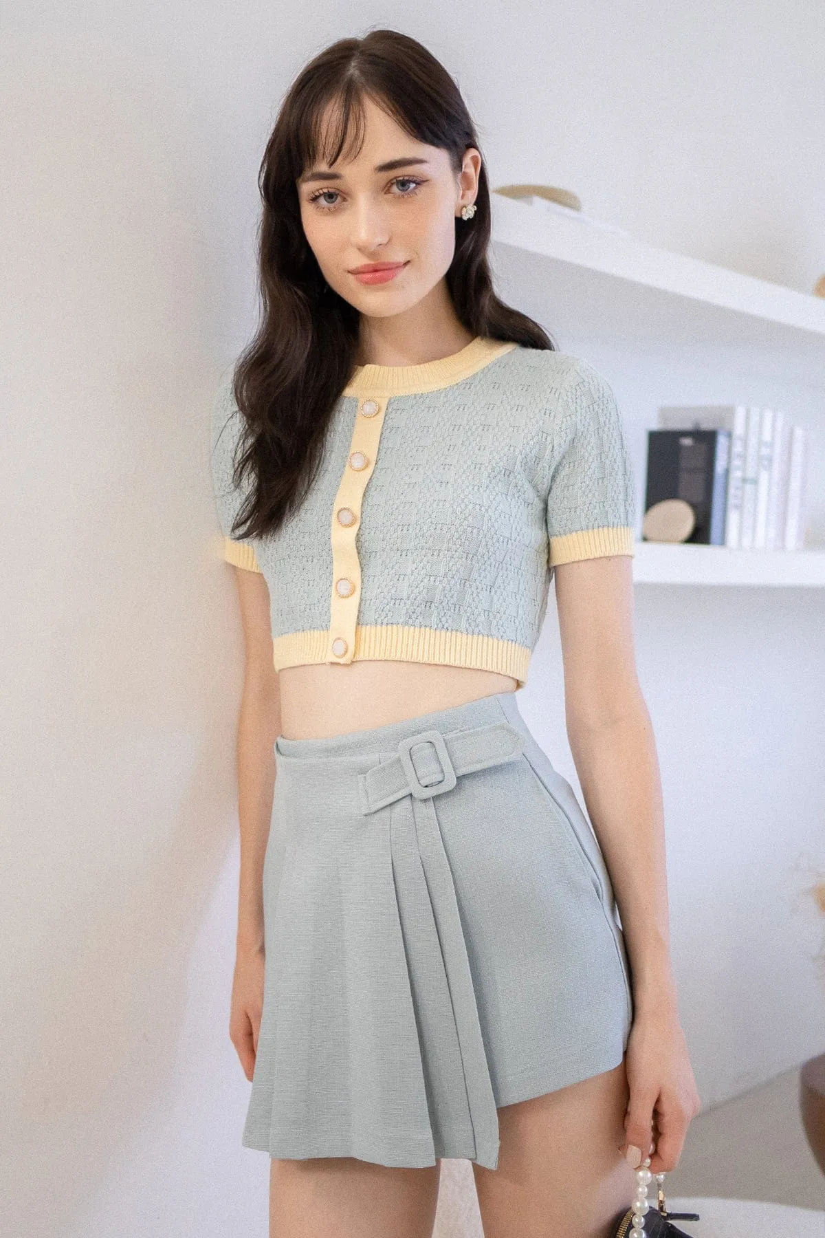 MEA KNIT TOP IN BUTTER/SKY