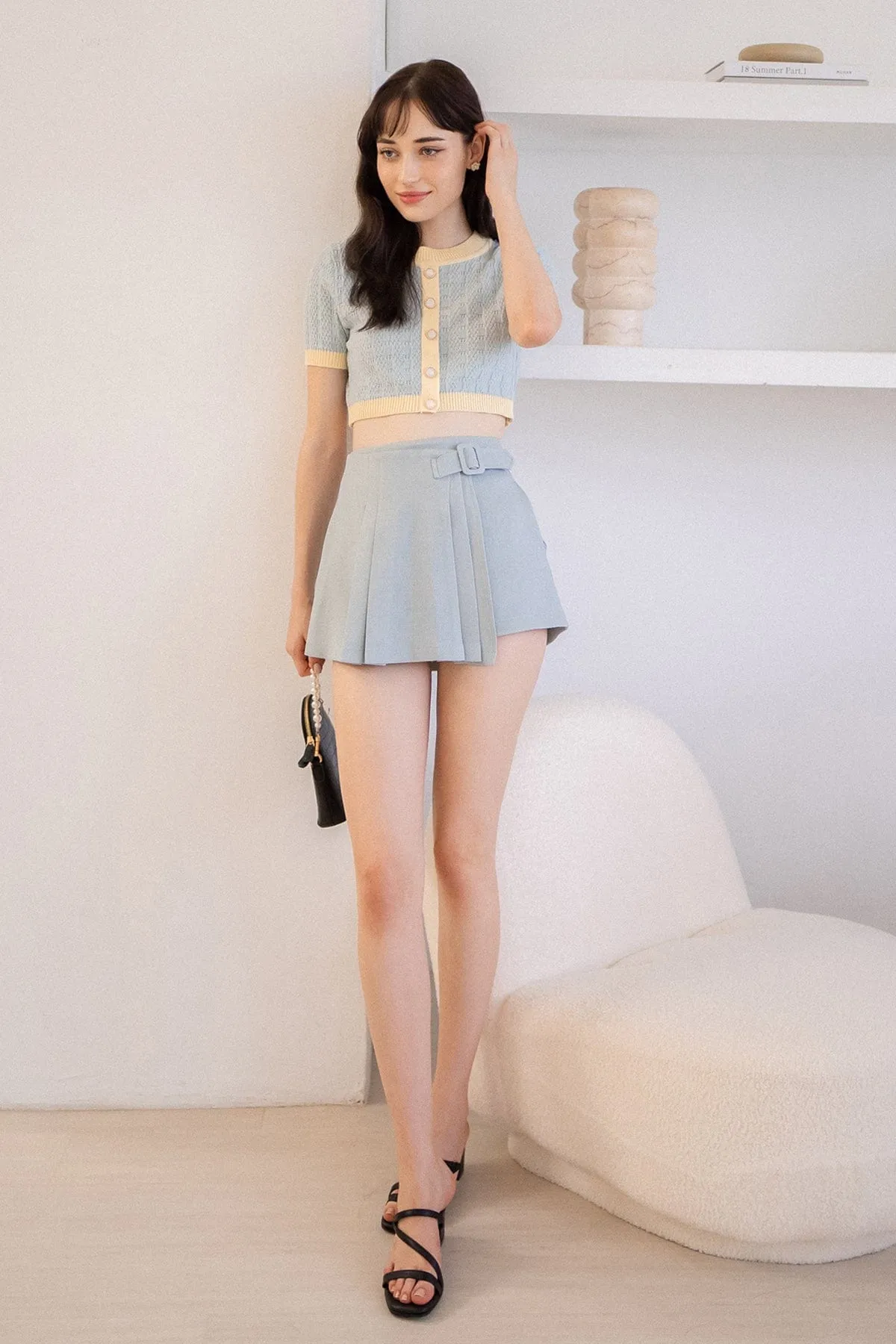 MEA KNIT TOP IN BUTTER/SKY