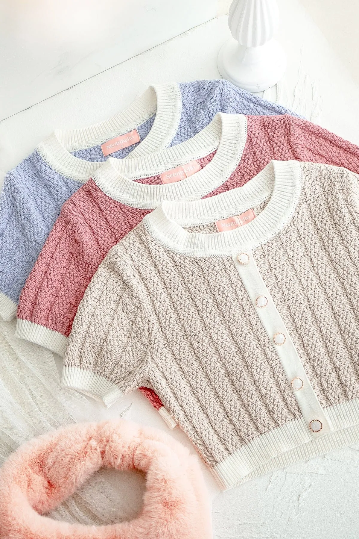 MEA KNIT TOP IN PERIWINKLE