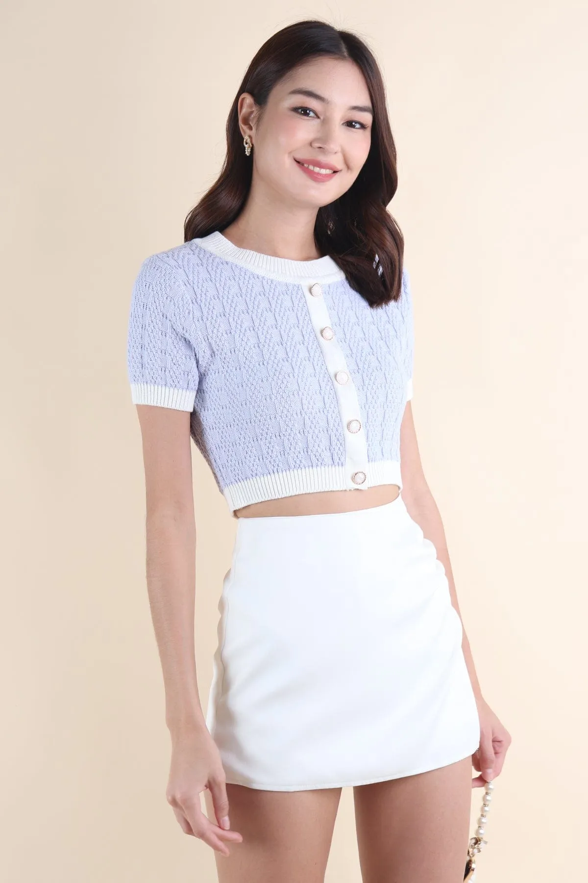 MEA KNIT TOP IN PERIWINKLE