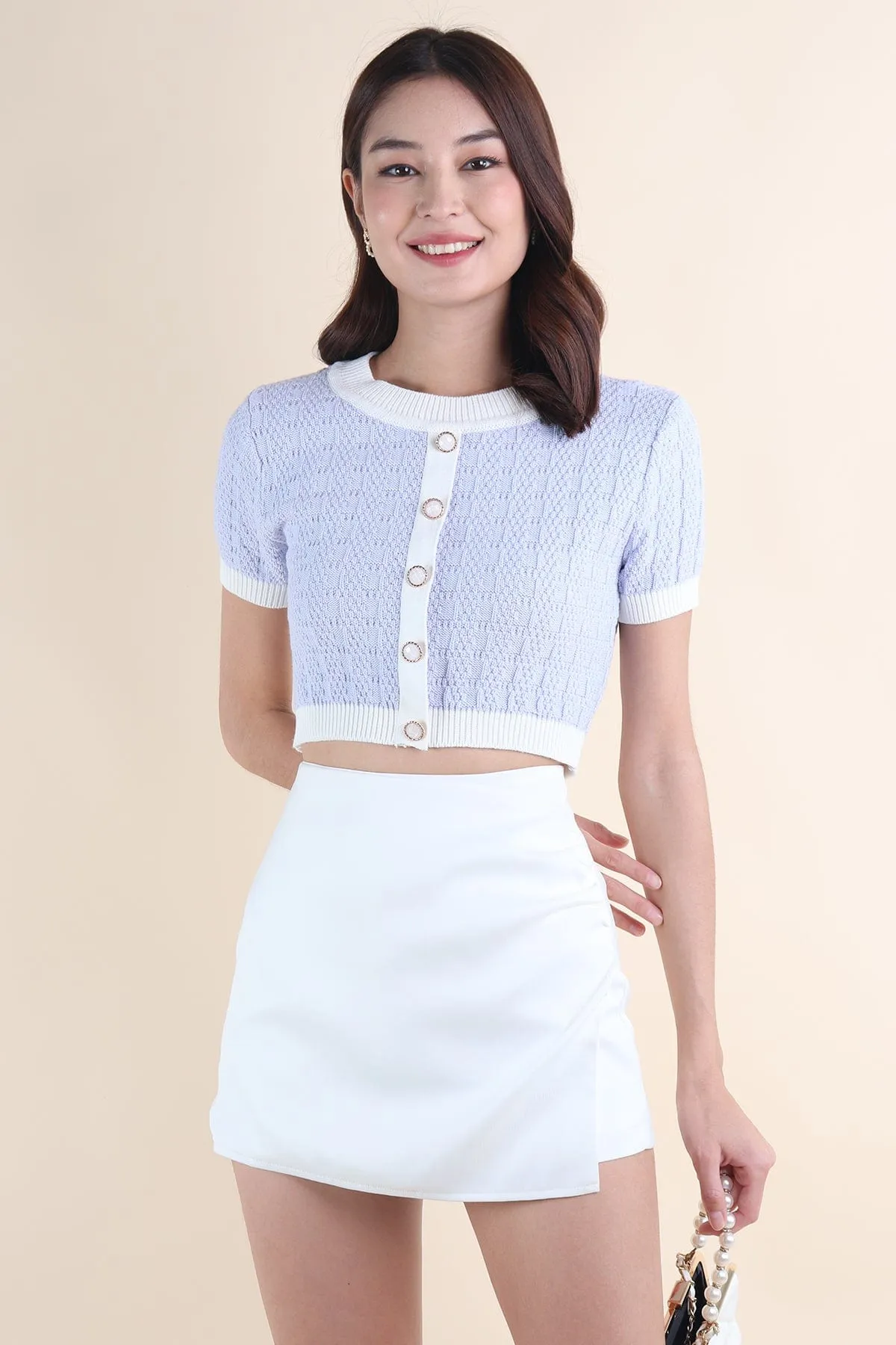 MEA KNIT TOP IN PERIWINKLE