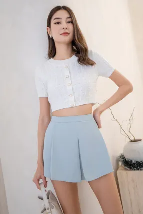MEA SLEEVED KNIT TOP IN PEARL WHITE