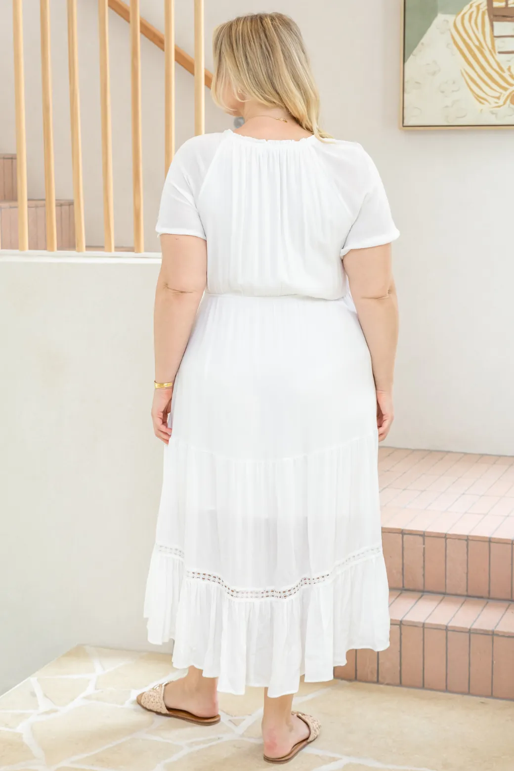Meadow Midi Dress White