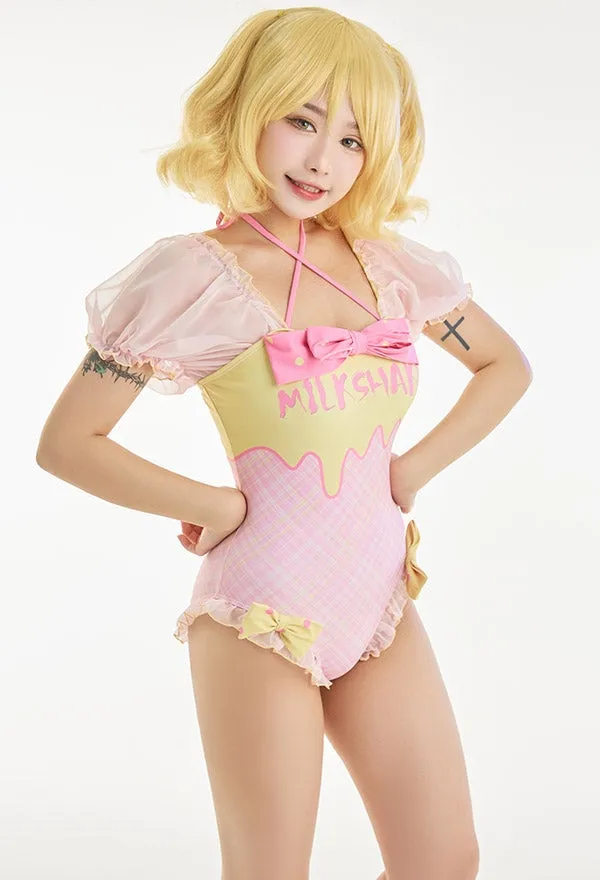 Milkshake Ribbon Ruffle Onesie