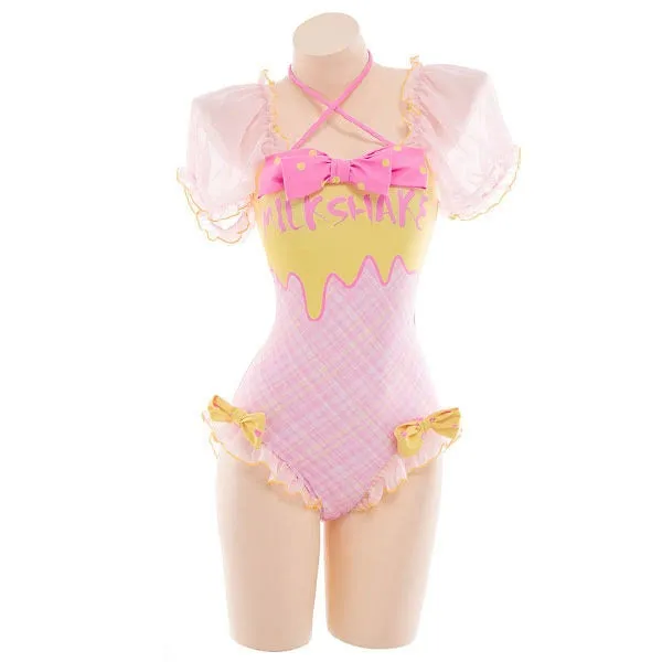 Milkshake Ribbon Ruffle Onesie