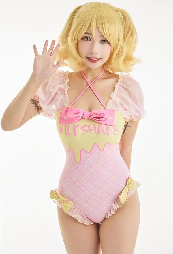 Milkshake Ribbon Ruffle Onesie