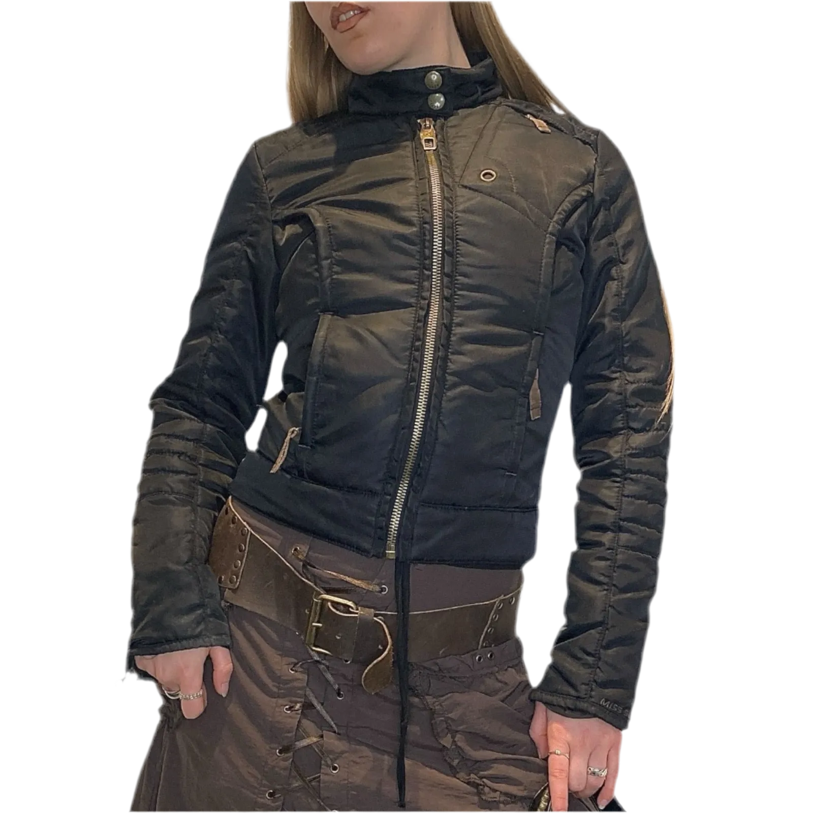Miss Sixty Quilted Moto Jacket Coat (S)