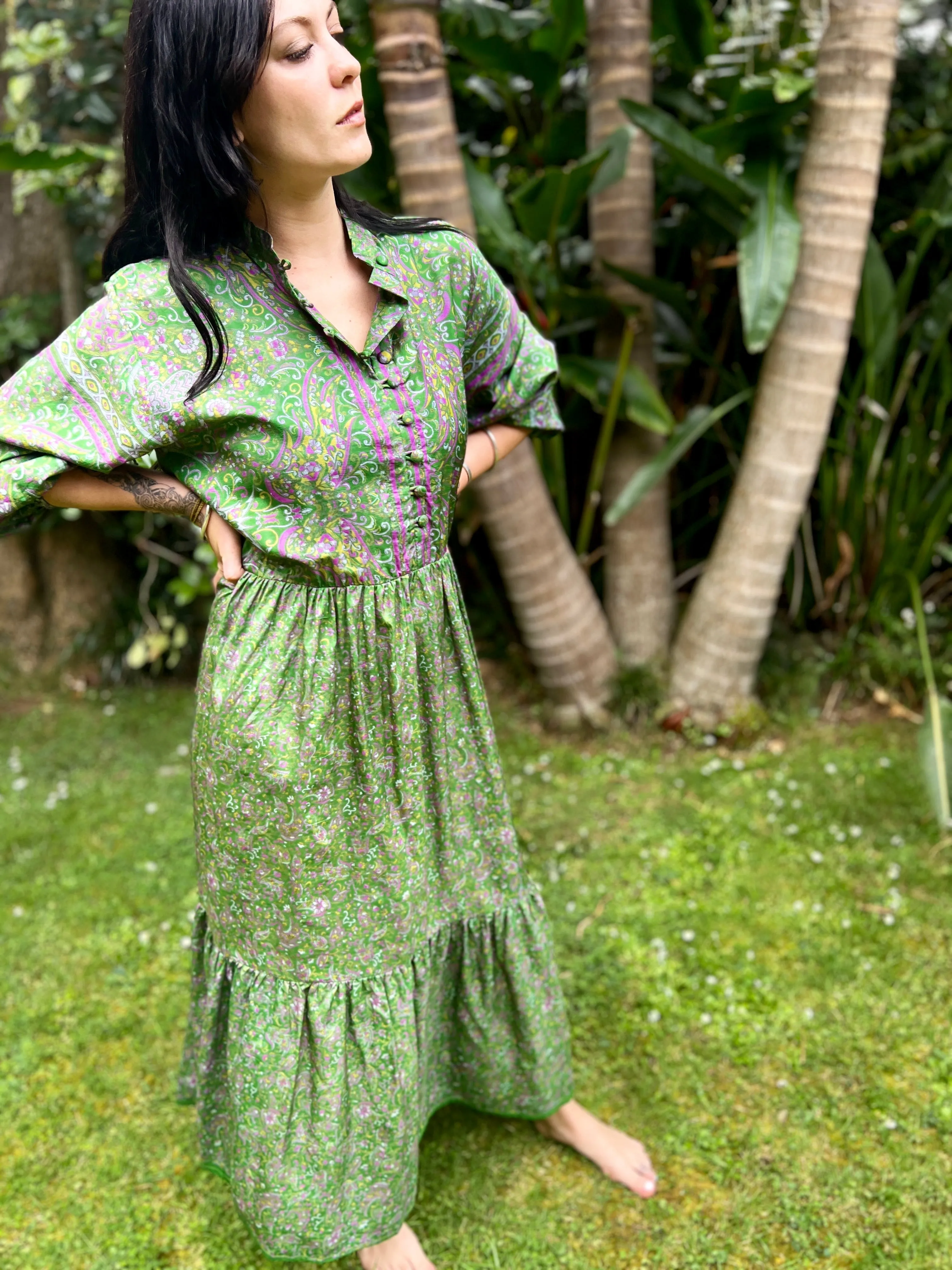 Moonlight Dress - Emerald pink (M)