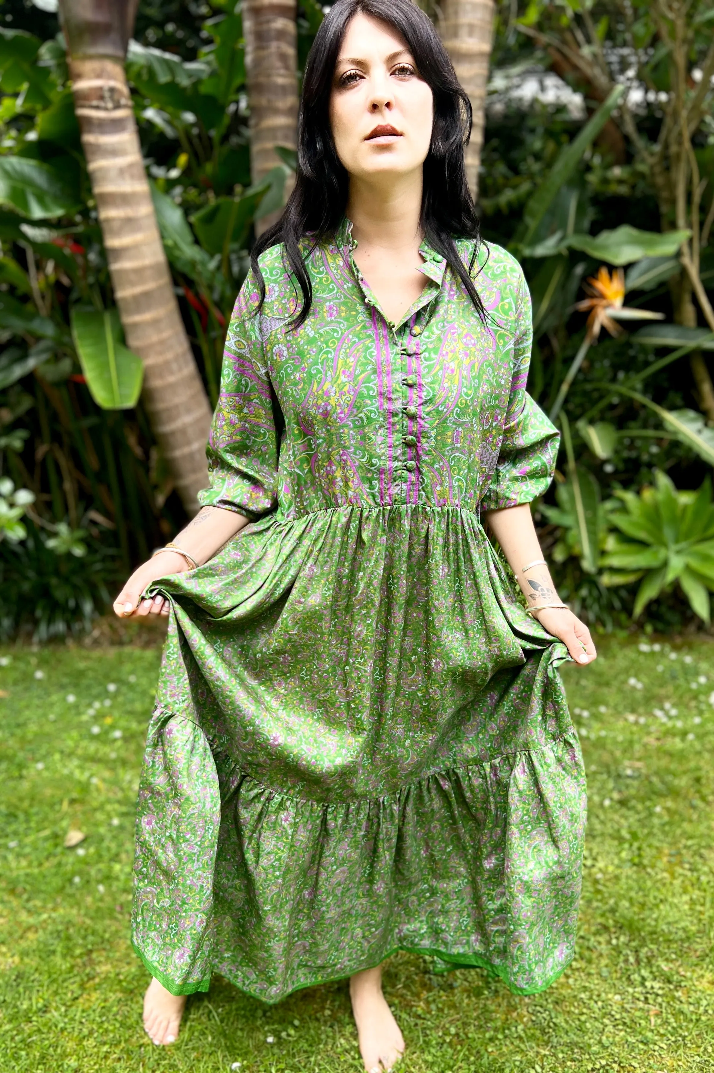 Moonlight Dress - Emerald pink (M)