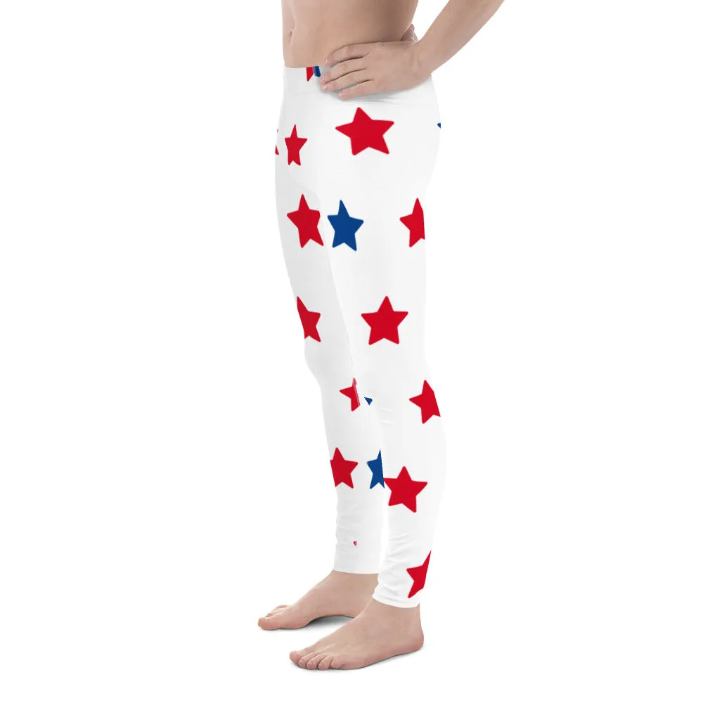 National US Holiday Meggings, July 4th Men's Leggings. Best Country Wear Festival Party Outfits For Men-Made in USA/EU