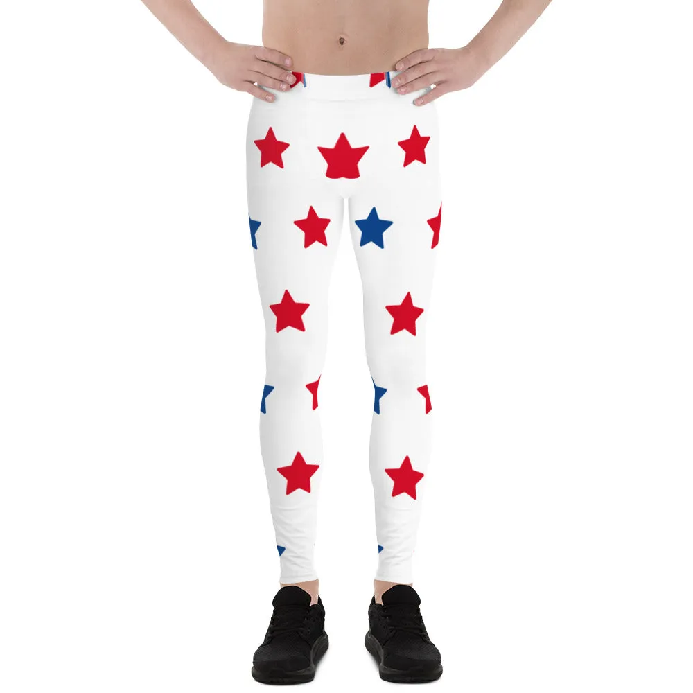 National US Holiday Meggings, July 4th Men's Leggings. Best Country Wear Festival Party Outfits For Men-Made in USA/EU