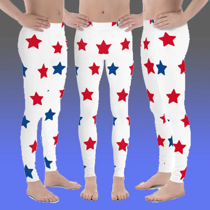 National US Holiday Meggings, July 4th Men's Leggings. Best Country Wear Festival Party Outfits For Men-Made in USA/EU