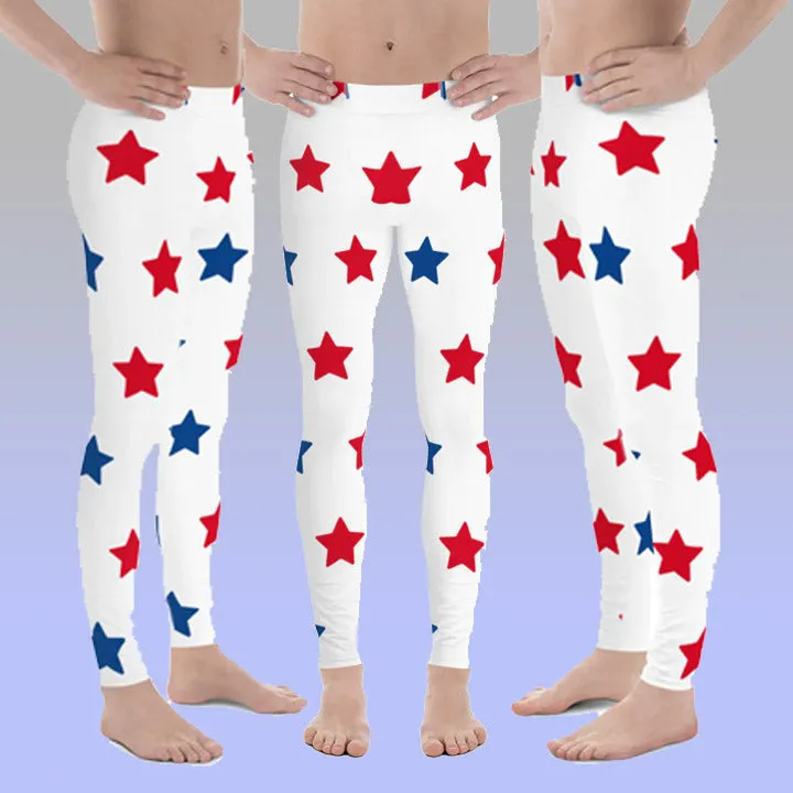 National US Holiday Meggings, July 4th Men's Leggings. Best Country Wear Festival Party Outfits For Men-Made in USA/EU