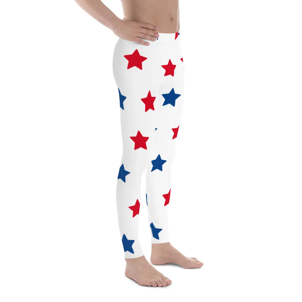 National US Holiday Meggings, July 4th Men's Leggings. Best Country Wear Festival Party Outfits For Men-Made in USA/EU