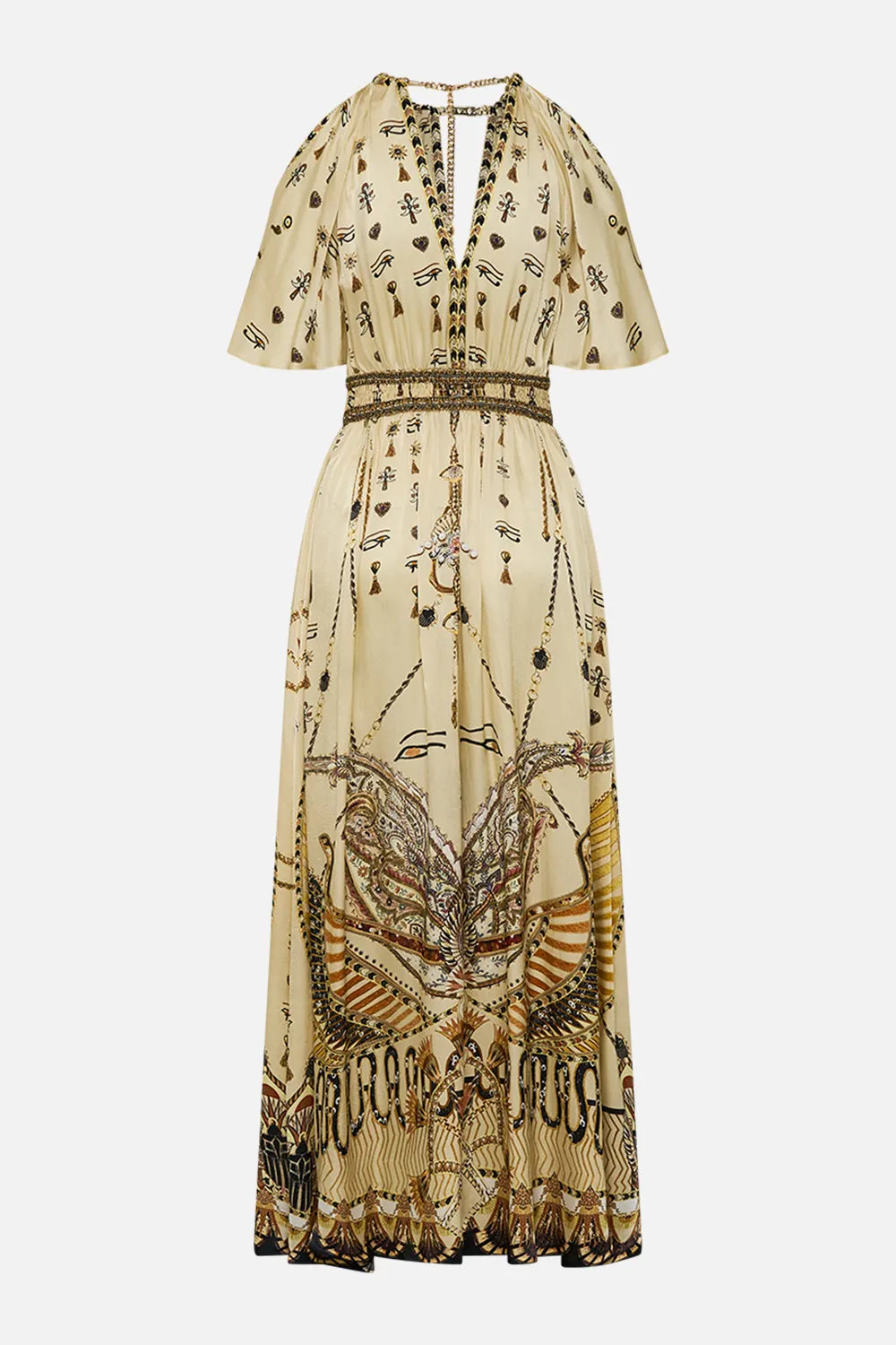 NECK PIECE SHIRRED WAIST LONG DRESS GATEWAY TO THE AFTERLIFE