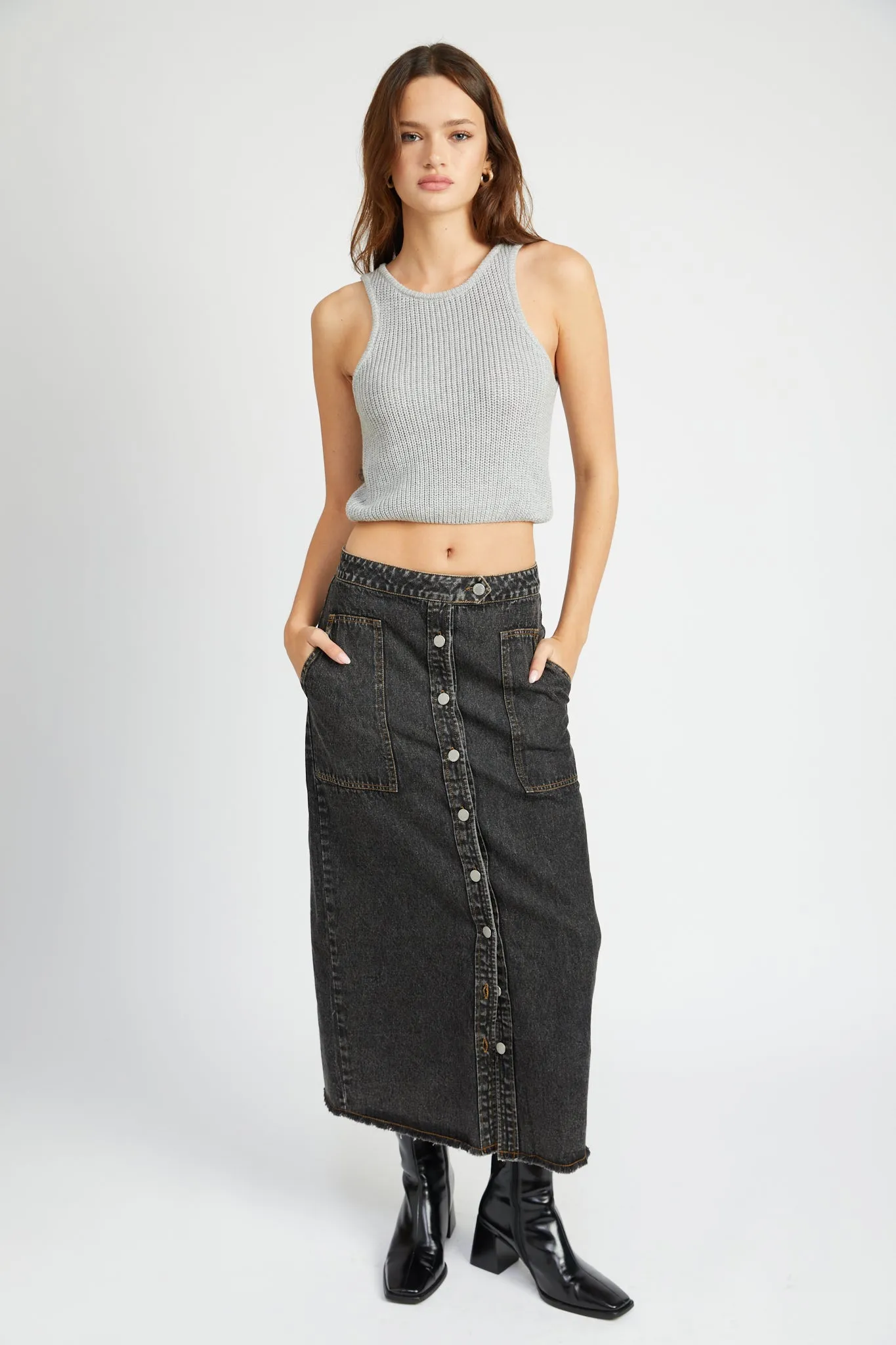 Nova Denim Maxi Skirt