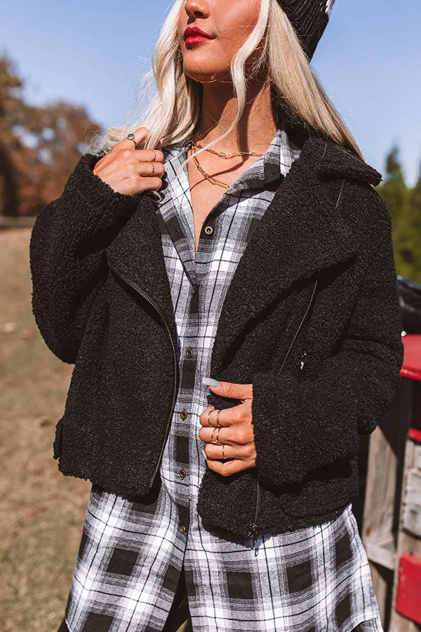 NYC Wardrobe Sherpa Jacket in Black