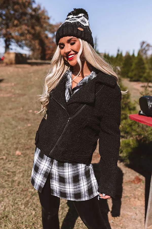 NYC Wardrobe Sherpa Jacket in Black