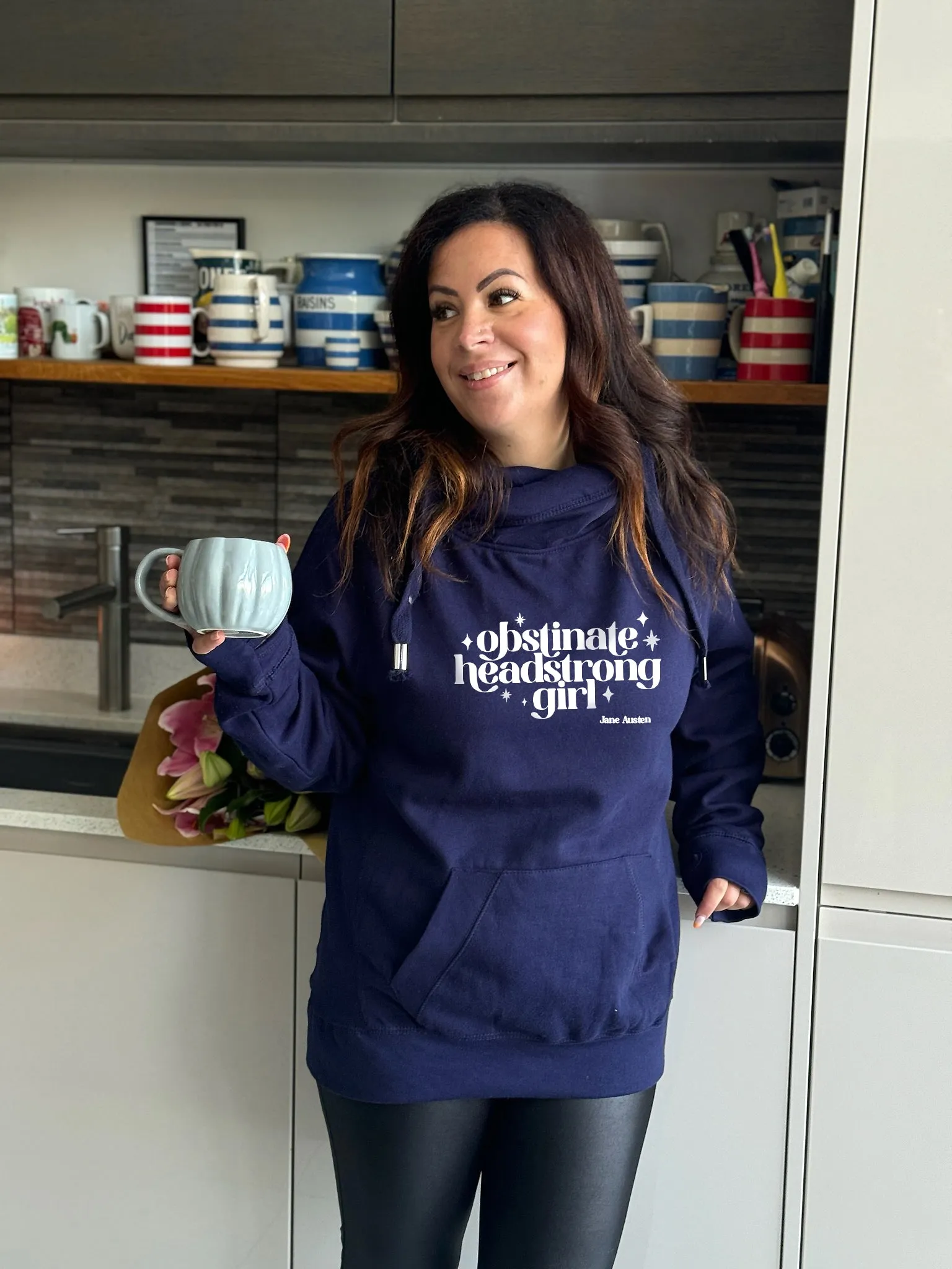 'Obstinate Headstrong Girl' Luxe Hoodie - Navy