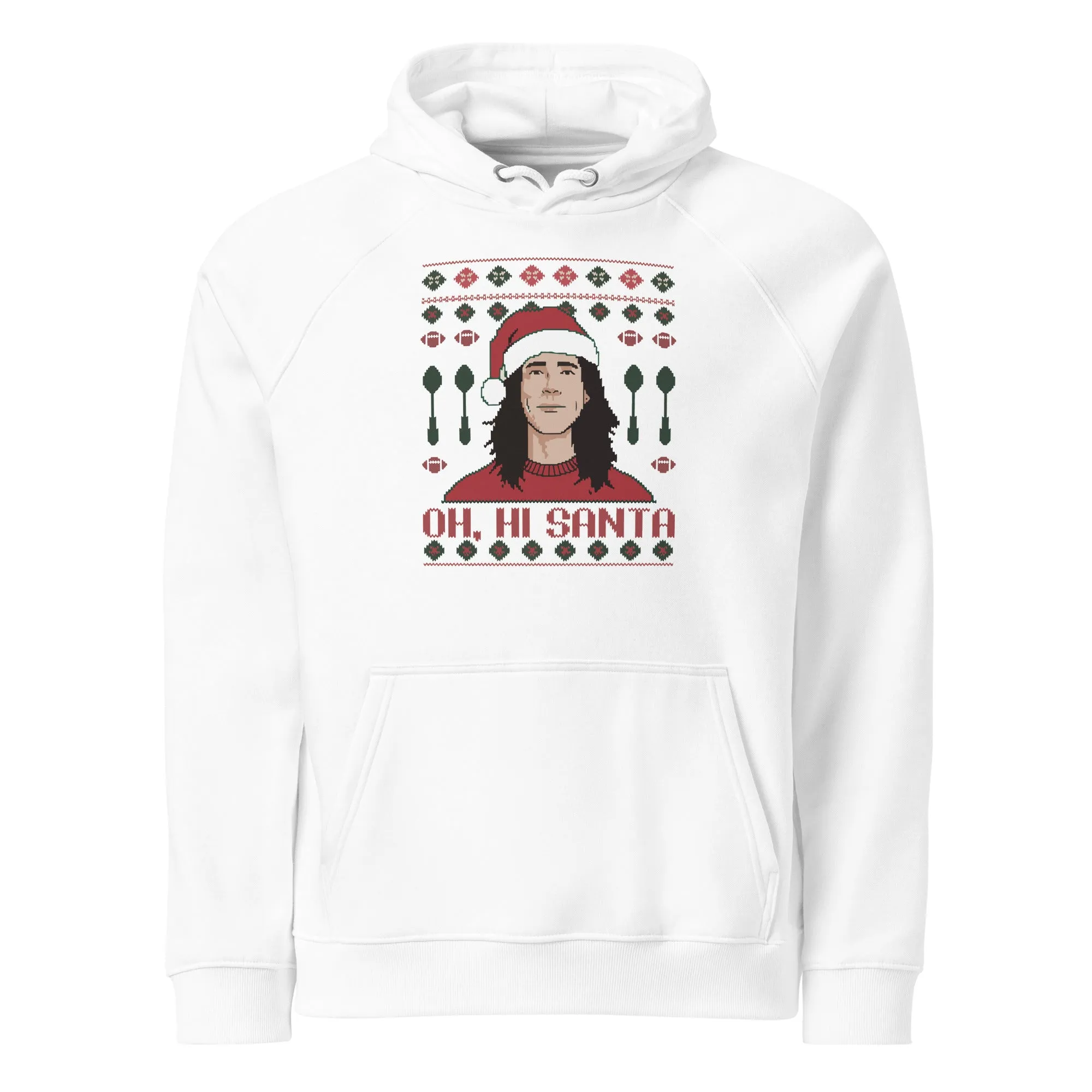 Oh Hi Santa! Graphic Women Eco Raglan Hoodie